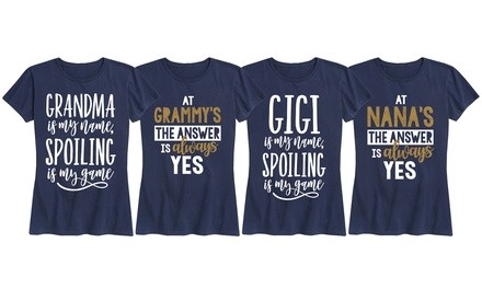 Instant Message Women's Grandma's Game is Spoiling Tee. Plus Sizes Available 