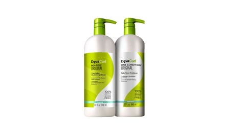 Devacurl No-Poo and One Condition Original Duo 32 Oz/Liter Size, 2 Day Air