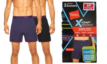 Hanes Men's Knit Boxers X-Temp Active Cool (S-2XL; 3-Pack)