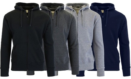 3-Pack Men's Slim-Fit Fleece-Lined Zip Hoodie (S-2XL)