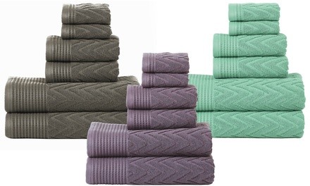 Superior 100% Cotton Chevron Oversized Towel Set (6-Piece)