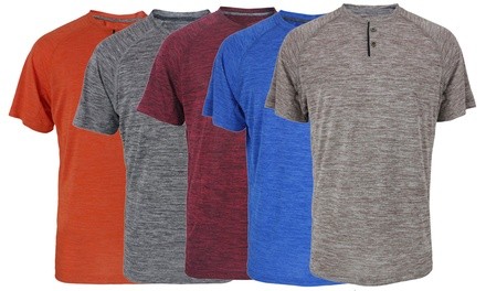 Lee Hanton Men's Short-Sleeve Melange Henley Tee (S-2XL)