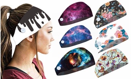 Women Floral Printed Headwear Headbands Turban Sports 3-Pack