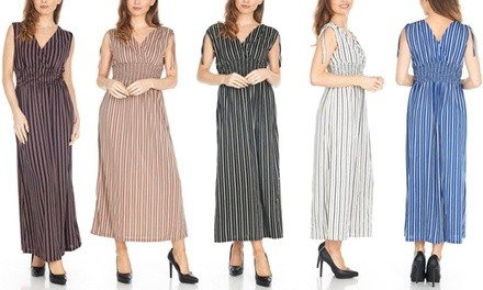 Women's Sleeveless V-Neck Maxi Dress. Plus Sizes Available