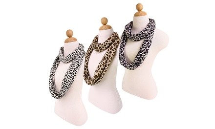 Premium Leopard Animal Print Infinity Loop Scarf