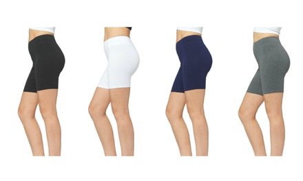 Women's Stretchy Everyday Biker Shorts (4-Pack)