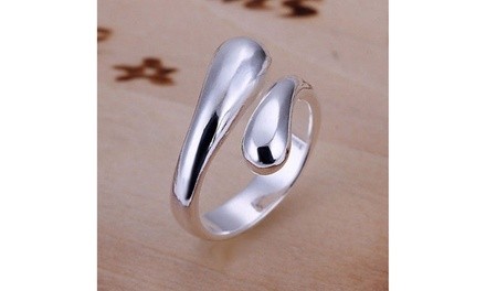 Tear Drop Ring in Sterling Silver