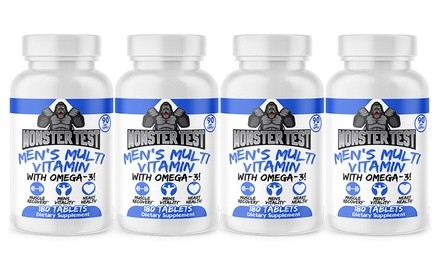 Angry Supplements Monster Test Men's Multivitamin with Omega-3, Vitamin C, and Zinc (1-, 2-, or 4-Pack)