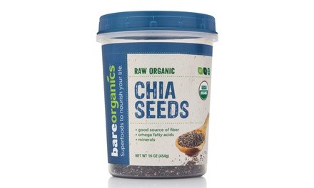 BareOrganics Chia Seeds Vegan Raw Organic Dietary Supplement (16 Oz.)