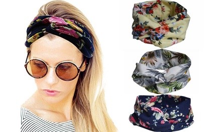 3-Pack Headbands Women Girls Wide Boho Knotted Yoga Head Wrap Hair Band Cross