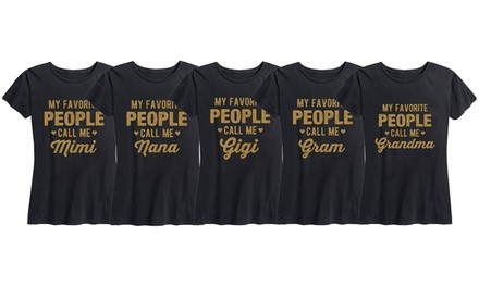 My Favorite Grandma Holiday Gold Glitter Tees. Plus Sizes Available.