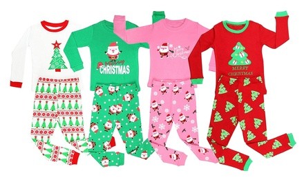 2-Piece Set Elowel Kids' Christmas Pajamas (Size 6M-12Y)