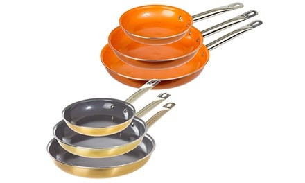 Nonstick Ceramic-Coated Durable Fry Pan Cookware Set (1- or 3-Piece)