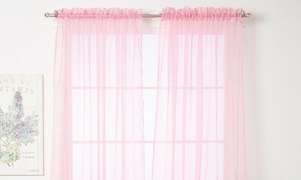 Henke Voile Collection Solid Sheer Curtain Panels (4-Piece)