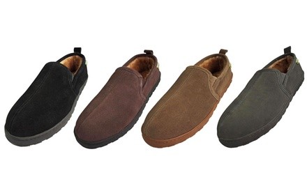 Norty Men's Genuine Suede Leather Slippers