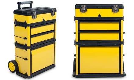 Stalwart Rolling Portable Metal Tool Box Chest