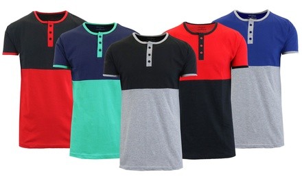 Galaxy By Harvic Men's Cotton Slim-Fit Short-Sleeve Henley Tee (3-Pack, S-2XL)