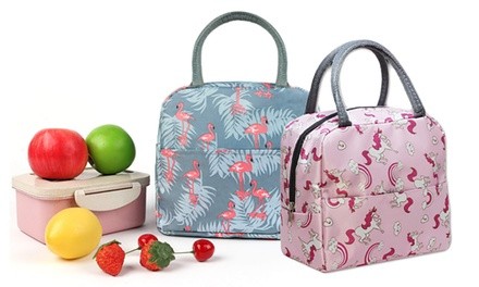 Flamingo or Unicorn Prints Insulated Lunch Bag