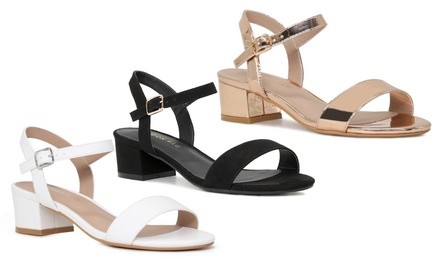 Celebrity NYC Ankle-Strap Low-Heel Sandals 