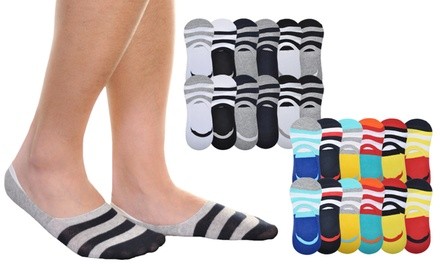 Men's Cotton Liner Socks with Silicon Heel Grip (12 Pairs)