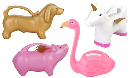 Watering Cans: Dachshund, Flying Pig, Flamingo, and Unicorn