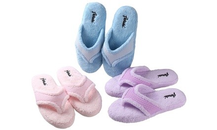 Women's Open-Toe Relax Spa Slide Indoor House Slippers