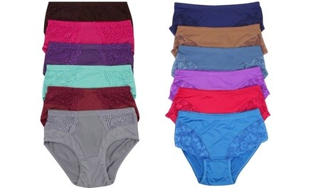 Women's Briefs with Side Floral Panels (6-Pack)