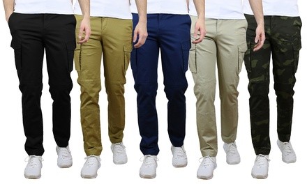 Galaxy by Harvic Men's Stretchy Cotton Cargo Chino Pants (30–40)