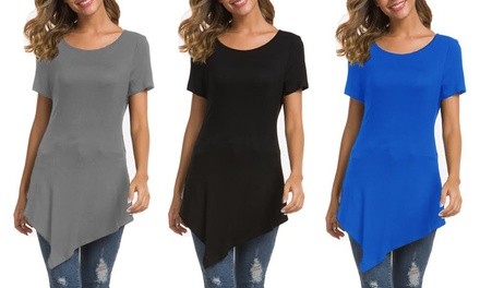 Leo Rosi Alyssa Sharkbite Tunic Top. Plus Sizes Available.