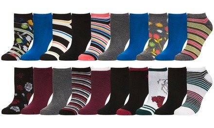 Harve Benard Women's Assorted Pattern Low-Cut Socks (10- or 20-Pairs)