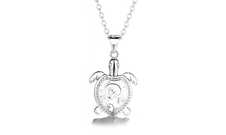 Sterling Silver Filigree Turtle Pendant Necklace by Amy & Annette