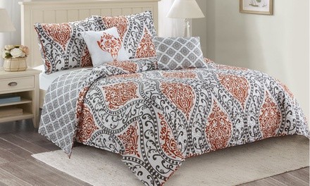 Madison Collection Reversible Quilt Set (5-Piece)