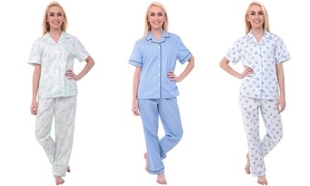 Alexander Del Rossa Women's Woven Cotton Pajama Set (3-Pack)