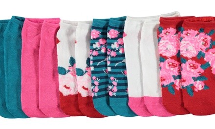 Betsey Johnson Women's Funky 6 Pack No Show Low Cut Socks