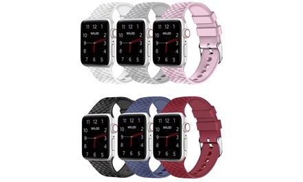 Waloo Carbon Fiber Silicone Band for Apple Watch Series 1–5