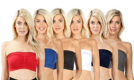 Women's Bandeau with Built-in Bra (6-Pack). Plus Sizes Available.