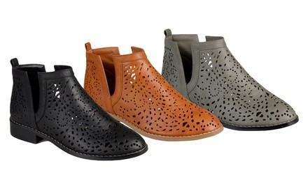 Journee Collection Women's Laser-Cut Booties