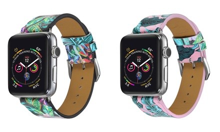 Posh Tech Printed Leather Band for Apple Watch Series 1, 2, 3, 4, 5