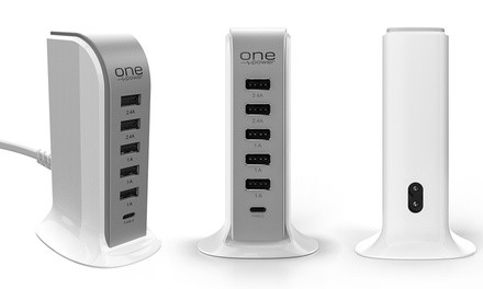 One Power 5 USB-A & 1 USB-C Desktop Charging Station