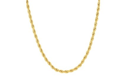 10K Gold 2MM Diamond-Cut Rope Chain Necklace by Moricci
