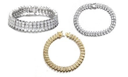 18K Gold Plated Tennis Bracelets Made with Swarovski Elements