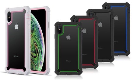 Shockproof Enhanced Edges Clear Rear Panel Protection Cover Case for iPhone X, XS, XR, or XS Max