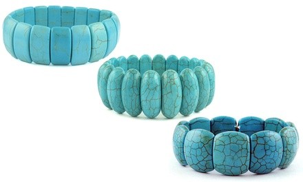 Genuine Turquoise Stretch Bracelets by Valencia Gems