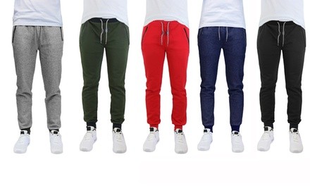 Men's Marled Tech-Fleece Joggers with Zippered Pockets (2-Pack)