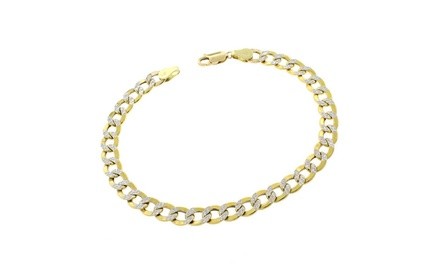 Men's 14K Solid Gold Diamond Cut Cuban Bracelet by ReLex