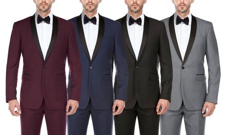 Verno Men's Slim-Fit Shawl-Lapel Tuxedo (2-Piece; Sizes 36-48)