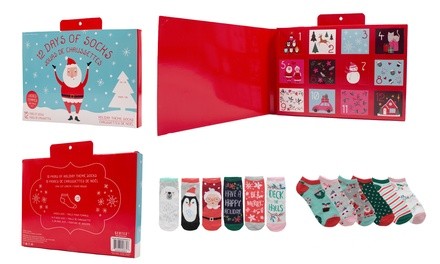 Christmas Women's Advent Calendar Socks (12-Pack)