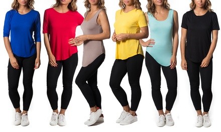 Women's Assorted Stretch Tees and Tank Tops (6-Pack)