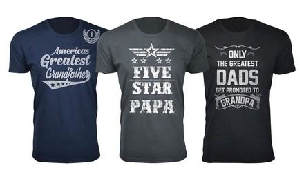 Rock and Luxe Apparel Men's Greatest Five Star Father's Day T-Shirts (S–3XL)