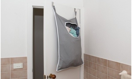 Door Hanging Laundry Hamper Bag with Stainless Steel Hooks